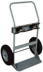 Made in USA - 760 Lb Capacity 47" OAH Cylinder Hand Truck - Swept Back Handle, Steel, Full Pneumatic Wheels - Eagle Tool & Supply