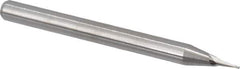 M.A. Ford - 1/64", 0.023" LOC, 1/8" Shank Diam, 1-1/2" OAL, 2 Flute, Solid Carbide Square End Mill - Single End, Uncoated, Spiral Flute, 30° Helix, Centercutting, Right Hand Cut, Right Hand Flute, Series 164 - Eagle Tool & Supply
