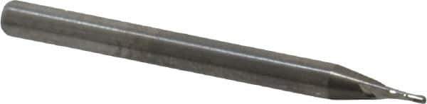 M.A. Ford - 1/32", 1/16" LOC, 1/8" Shank Diam, 1-1/2" OAL, 2 Flute, Solid Carbide Square End Mill - Single End, Uncoated, Spiral Flute, 30° Helix, Centercutting, Right Hand Cut, Right Hand Flute, Series 164 - Eagle Tool & Supply