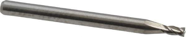M.A. Ford - 5/64", 5/32" LOC, 1/8" Shank Diam, 1-1/2" OAL, 4 Flute, Solid Carbide Square End Mill - Single End, Uncoated, Spiral Flute, 30° Helix, Centercutting, Right Hand Cut, Right Hand Flute, Series 163 - Eagle Tool & Supply