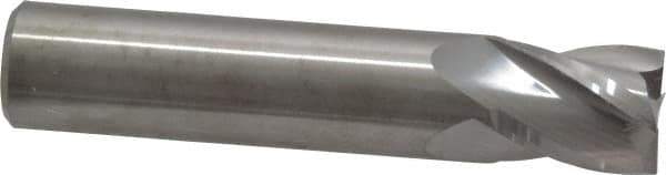 M.A. Ford - 1/2", 5/8" LOC, 1/2" Shank Diam, 2-1/2" OAL, 4 Flute, Solid Carbide Square End Mill - Single End, Uncoated, Spiral Flute, 30° Helix, Centercutting, Right Hand Cut, Right Hand Flute, Series 163 - Eagle Tool & Supply
