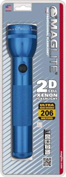 Mag-Lite - Krypton Bulb, 27 Lumens, Industrial/Tactical Flashlight - Blue Aluminum Body, 2 D Batteries Not Included - Eagle Tool & Supply