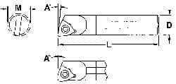 Everede Tool - 1.094" Min Bore Diam, 12" OAL, 1" Shank Diam, Indexable Boring Bar - WCGT 3 Insert, Screw Holding Method - Eagle Tool & Supply