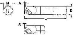 Everede Tool - 0.36" Min Bore Diam, 4" OAL, 5/16" Shank Diam, Indexable Boring Bar - WCGT 1 Insert, Screw Holding Method - Eagle Tool & Supply