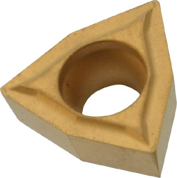 Everede Tool - WCGT315 Grade CV6 Carbide Boring Insert - TiN Finish, 80° Trigon, 7° Relief Angle, 3/8" Inscr Circle, 5/32" Thick, 1/64" Corner Radius - Eagle Tool & Supply