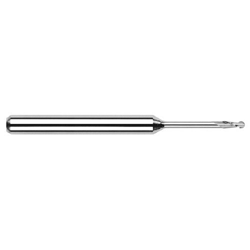 ‎1/4″ Dia. × 1/8″ Shank × 3/4″ DOC × 2-1/2″ OAL, Carbide Uncoated, Standard , 2 Flute, Ballnose End Mill - Exact Industrial Supply