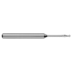 ‎1/4″ Dia. × 1/8″ Shank × 3/4″ DOC × 2-1/2″ OAL, Carbide Uncoated, Standard , 2 Flute, Ballnose End Mill - Exact Industrial Supply