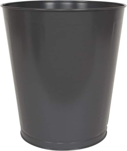 Value Collection - 28 Qt Gray Round Trash Can - Steel, 14-1/4" High - Eagle Tool & Supply