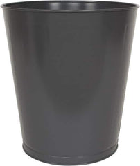 Value Collection - 28 Qt Gray Round Trash Can - Steel, 14-1/4" High - Eagle Tool & Supply