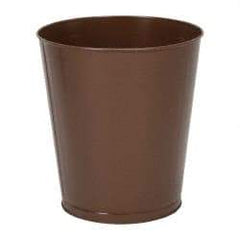 Value Collection - 28 Qt Brown Round Trash Can - Steel, 14-1/4" High - Eagle Tool & Supply