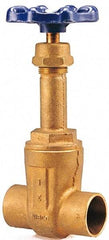 NIBCO - Class 125, Soldered Bronze Solid Wedge Rising Stem Gate Valve - 200 WOG, 125 WSP, Screw-In Bonnet - Eagle Tool & Supply
