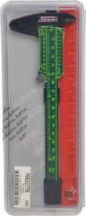 SPI - 0 to 6" Super Polymid Vernier Caliper - 0.10mm Graduation, 1-1/2" Jaw Depth, 0.002" Accuracy, Thumb Lock, Includes Depth Measurement Rod & Inside Diam Jaws - Eagle Tool & Supply