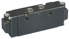 Parker - 4-Way Body Ported Stacking Solenoid Valve - 24 VDC, 2.7 CV Rate, 5.59" Long - Eagle Tool & Supply