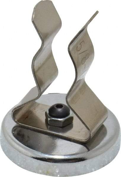 Mag-Mate - 11 Lb Max Pull Force, 1-29/32" Overall Height, 1.41" Diam, Ceramic Cup Magnet - Clamp Style, 7/8" Clamp Opening, Chrome Plated - Eagle Tool & Supply