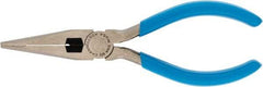 Channellock - 6" OAL, 2-5/64" Jaw Length x 3/4" Jaw Width, Long Nose Side Cutting Pliers - Crosshatch Jaw, Standard Head, Plastic Dipped Handles - Eagle Tool & Supply