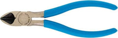 Channellock - 6" OAL, Diagonal Cutter - 27/32" Jaw Length x 13/16" Jaw Width, Oval Head, Plastic Dipped Handle - Eagle Tool & Supply