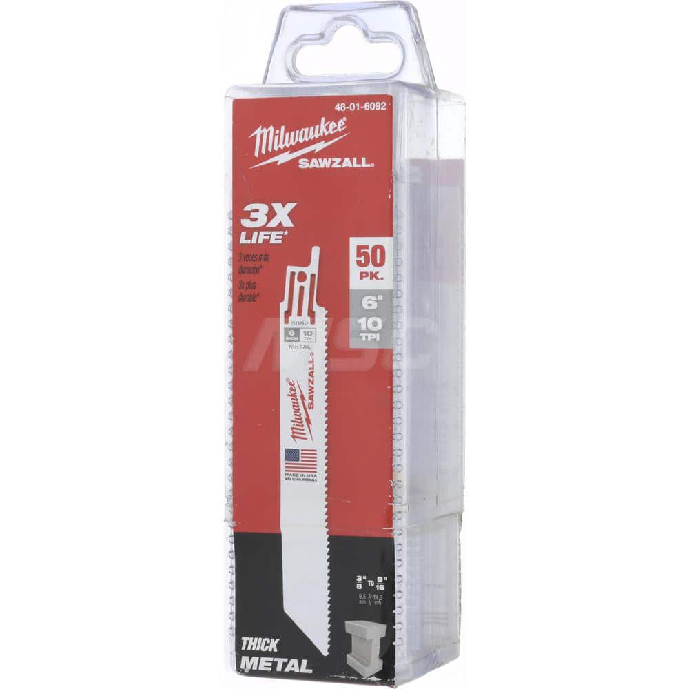Reciprocating Saw Blade: 6″ Long, 3/4″ Wide, Bi-Metal Straight, Universal Shank
