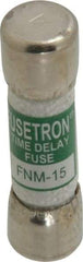 Cooper Bussmann - 250 VAC, 15 Amp, Time Delay General Purpose Fuse - Fuse Holder Mount, 1-1/2" OAL, 10 at AC kA Rating, 13/32" Diam - Eagle Tool & Supply