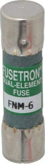 Cooper Bussmann - 250 VAC, 6 Amp, Time Delay General Purpose Fuse - Fuse Holder Mount, 1-1/2" OAL, 10 at 125 V kA Rating, 13/32" Diam - Eagle Tool & Supply