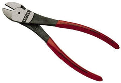Knipex - 8" OAL, 3/32" Capacity, Diagonal Cutter - 1" Jaw Length x 1" Jaw Width, Oval Head, Plastic Coated Handle - Eagle Tool & Supply