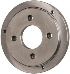 Buck Chuck Company - Adapter Back Plate for 12" Diam Self Centering Lathe Chucks - A1/A2-6 Mount, 2" Through Hole Diam, 10.221mm ID, 12.6" OD, 0.989" Flange Height, Steel - Eagle Tool & Supply