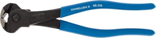 Channellock - 8" OAL, End Cutting Pliers - 11/32" Jaw Length x 1-19/32" Jaw Width, Plastic Dipped Handle - Eagle Tool & Supply