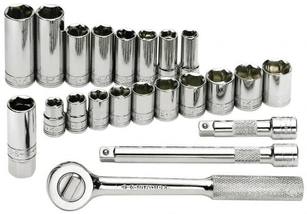 SK - 22 Piece 3/8" Drive Deep Well Socket Set - Eagle Tool & Supply