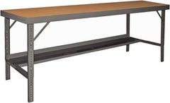 Durham - 96 Wide x 48" Deep x 26" High, Steel Workbench - Folding Legs, Gray - Eagle Tool & Supply