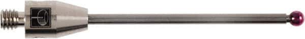 Renishaw - 0.12 Inch Ball Diameter, Carbide Stem, M4 Thread, Ruby Point Ball Tip CMM Stylus - 1.52 Inch Working Length, 0.08 Inch Stem Diameter, 1.97 Inch Overall Length - Eagle Tool & Supply