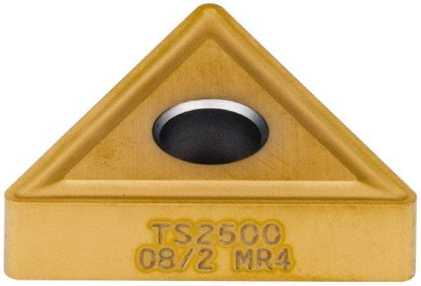 Seco - TNMG432 MR4 Grade TS2500 Carbide Turning Insert - TiAlN/TiN Finish, 60° Triangle, 1/2" Inscr Circle, 3/16" Thick, 1/32" Corner Radius - Eagle Tool & Supply