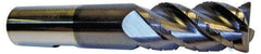 ProMax - 9/16" Diam, 1-1/4" LOC, 4 Flute Solid Carbide Roughing & Finishing Corner Radius End Mill - AlTiN Finish, 3-1/2" OAL, 9/16" Shank Diam, Straight Shank, 40° Helix, Centercutting, Regular Length - Eagle Tool & Supply