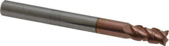 ProMax - 3/16" Diam, 3/8" LOC, 4 Flute Solid Carbide Roughing & Finishing Corner Radius End Mill - TiCN Finish, 2" OAL, 3/16" Shank Diam, Straight Shank, 40° Helix, Centercutting, Stub Length - Eagle Tool & Supply