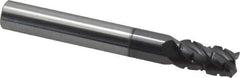 ProMax - 5/16" Diam, 1/2" LOC, 4 Flute Solid Carbide Roughing & Finishing Corner Radius End Mill - AlTiN Finish, 2-1/2" OAL, 5/16" Shank Diam, Straight Shank, 40° Helix, Centercutting, Stub Length - Eagle Tool & Supply