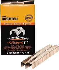 Stanley Bostitch - 1/2" Long x 7/16" Wide, 24 Gauge Crowned Construction Staple - Steel, Chisel Point - Eagle Tool & Supply