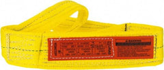 Lift-All - 3' Long x 3" Wide, 4,800 Lb Vertical Capacity, 1 Ply, Polyester Web Sling - 3,800 Lb Choker Capacity, Yellow - Eagle Tool & Supply