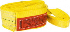 Lift-All - 6' Long x 3" Wide, 4,800 Lb Vertical Capacity, 1 Ply, Polyester Web Sling - 3,800 Lb Choker Capacity, Yellow - Eagle Tool & Supply