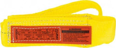 Lift-All - 4' Long x 3" Wide, 4,800 Lb Vertical Capacity, 1 Ply, Polyester Web Sling - 3,800 Lb Choker Capacity, Yellow - Eagle Tool & Supply