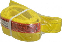 Lift-All - 10' Long x 4" Wide, 6,400 Lb Vertical Capacity, 1 Ply, Polyester Web Sling - 5,000 Lb Choker Capacity, Yellow - Eagle Tool & Supply