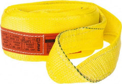 Lift-All - 12' Long x 4" Wide, 6,400 Lb Vertical Capacity, 1 Ply, Polyester Web Sling - 5,000 Lb Choker Capacity, Yellow - Eagle Tool & Supply