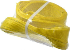 Lift-All - 8' Long x 4" Wide, 6,400 Lb Vertical Capacity, 1 Ply, Polyester Web Sling - 5,000 Lb Choker Capacity, Yellow - Eagle Tool & Supply