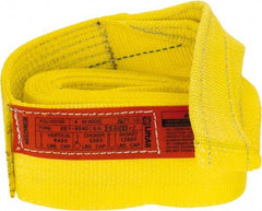 Lift-All - 16' Long x 4" Wide, 6,400 Lb Vertical Capacity, 1 Ply, Polyester Web Sling - 5,000 Lb Choker Capacity, Yellow - Eagle Tool & Supply