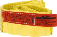 Lift-All - 4' Long x 4" Wide, 6,400 Lb Vertical Capacity, 1 Ply, Polyester Web Sling - 5,000 Lb Choker Capacity, Yellow - Eagle Tool & Supply