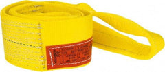 Lift-All - 6' Long x 4" Wide, 6,400 Lb Vertical Capacity, 1 Ply, Polyester Web Sling - 5,000 Lb Choker Capacity, Yellow - Eagle Tool & Supply