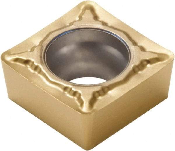 Seco - SCMT433 F1 Grade CP500 Carbide Turning Insert - TiAlN/TiN Finish, 90° Square, 1/2" Inscr Circle, 3/16" Thick, 3/64" Corner Radius - Eagle Tool & Supply