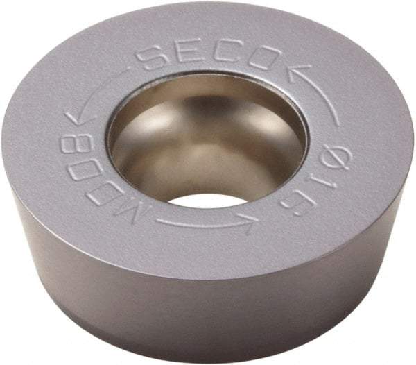 Seco - RPKW2006M0 MD22 Grade F25M Carbide Milling Insert - TiAlN/TiN Finish, 1/4" Thick, 0.787" Inscribed Circle - Eagle Tool & Supply