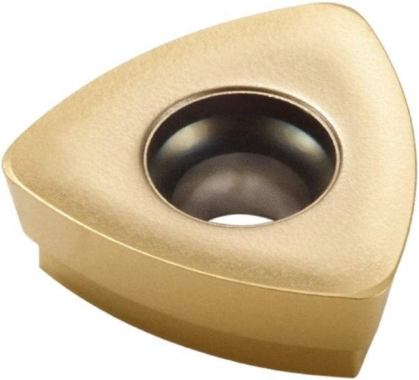 Seco - 218.19080 M04 Grade F30M Carbide Milling Insert - TiAlN/TiN Finish, 0.094" Thick, 0.216" Inscribed Circle, 0.016" Corner Radius - Eagle Tool & Supply