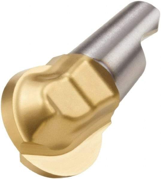 Seco - MM06 M01 Grade F15M Carbide End Milling Tip Insert - 2 Flutes, 0.315" Cutting Diam, 0.319" Depth of Cut, 11/32" Extension, 0.157" Cnr Rad - Eagle Tool & Supply