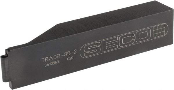 Seco - TRAO, Right Hand Cut, 1-1/4" Shank Height x 1" Shank Width, Neutral Rake Indexable Turning Toolholder - 6" OAL, RCGS Insert Compatibility, Series Multi-Directional Turning (MDT) - Eagle Tool & Supply