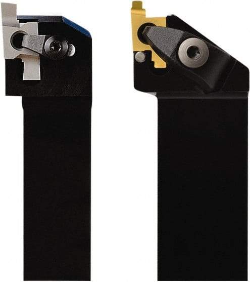 Seco - CE, External, Right Hand, 0.103" Max Depth of Cut, 0.03 to 0.103" Groove Width, Indexable Grooving Tool Holder - 10EAR, 10ER, 12ER Insert Compatibility, 1/2" Shank Height, 1/2" Shank Width, 4" OAL - Eagle Tool & Supply