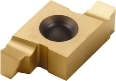Seco - 203020EAR AX Grade CP500, 4.2mm Cutting Width Carbide Grooving Insert - 2.2mm Max Depth of Cut, Right Hand, 1mm Corner Radius, TiAlN/TiN Finish - Eagle Tool & Supply